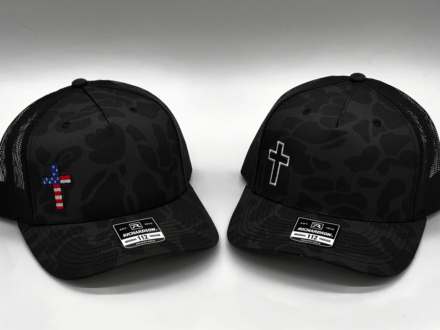Black Camo Cross Hat