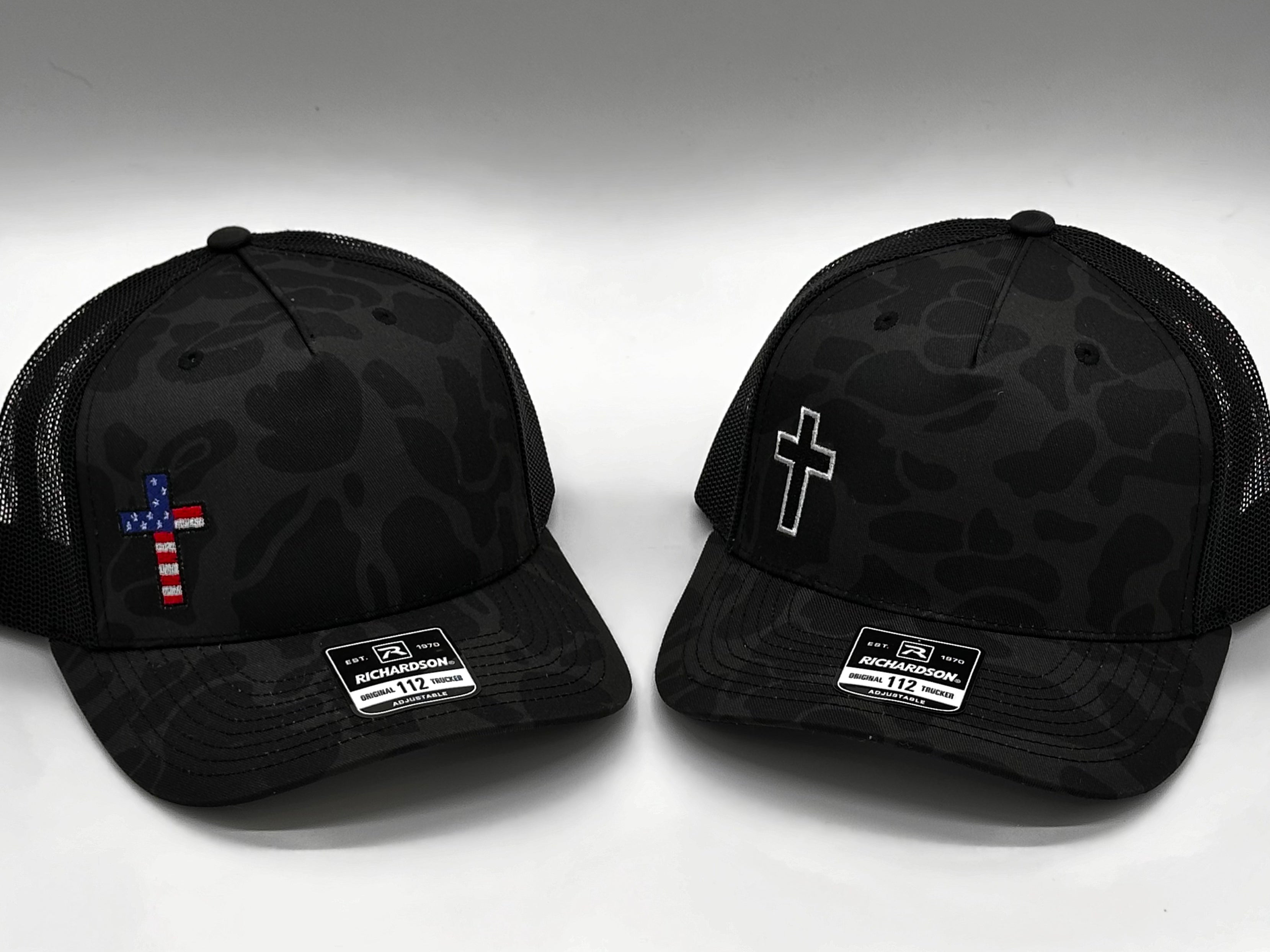 Black Camo Cross Hat