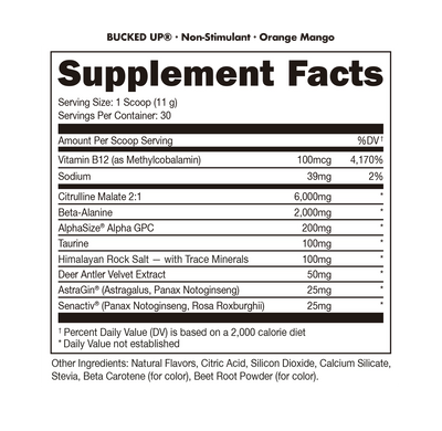 Bucked Up - Non-Stimulant - Pre-Workout