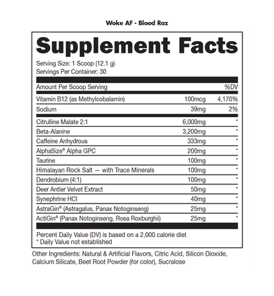 Bucked Up - Woke AF - High Stimulant Pre-Workout