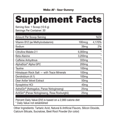 Bucked Up - Woke AF - High Stimulant Pre-Workout