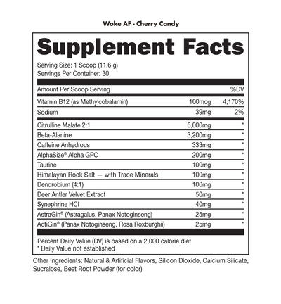 Bucked Up - Woke AF - High Stimulant Pre-Workout