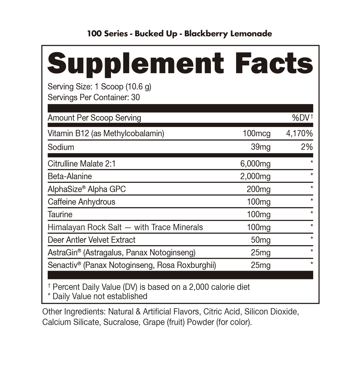 Bucked Up Pre-Workout - 100 Series