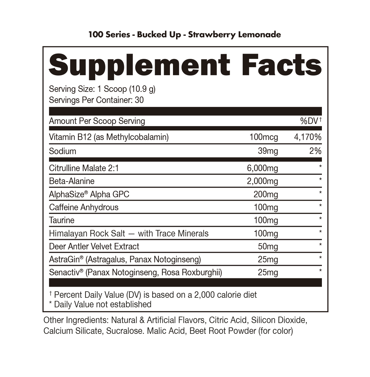 Bucked Up Pre-Workout - 100 Series