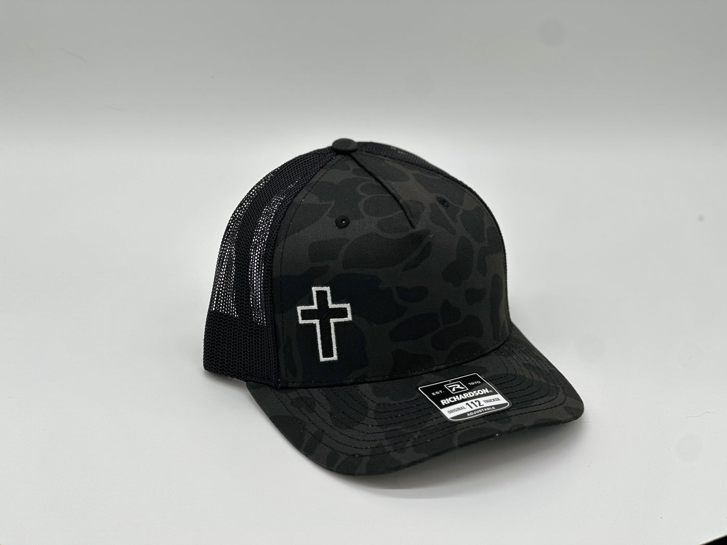 Black Camo Cross Hat